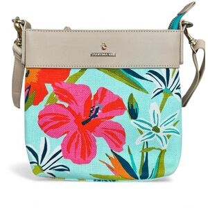 Spartina 449 Floral Crossbody Bag Floral Linen and Leather
